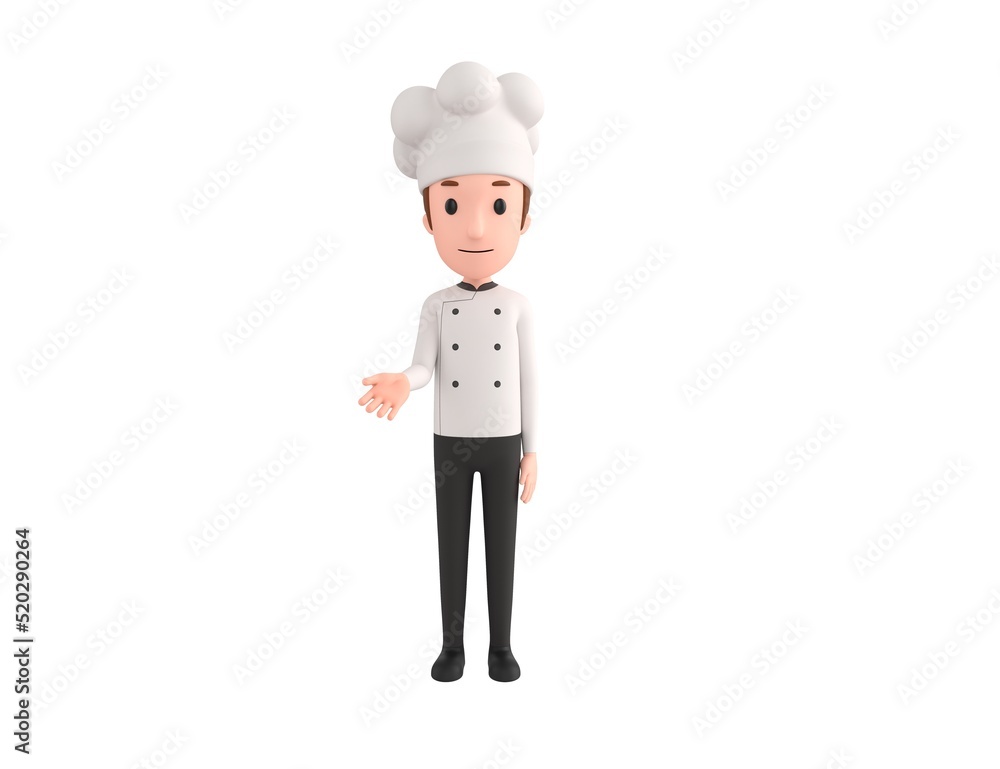 Chef character Giving a helping hand in 3d rendering. Chef character Giving a helping hand in 3d rendering.
