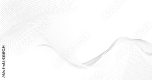 Abstract white lines connection wave with Futuristic technology digital hi tech concept. Vector illustration