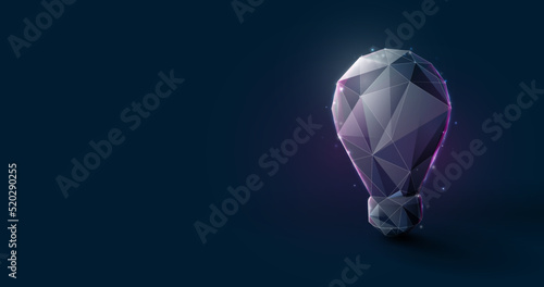 Low poly model design with Light Bulb. Ideas Creativity concept. Vector illustration