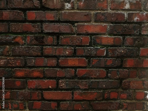 vintage wall of red brick house