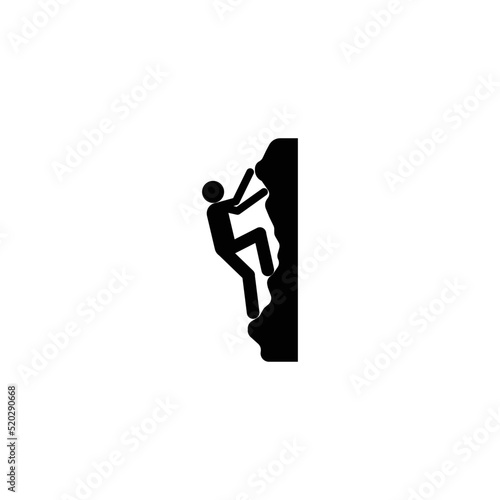 wall climbing icon on white background