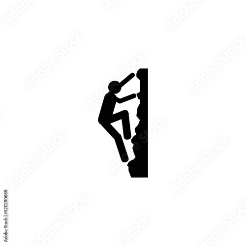 wall climbing icon on white background
