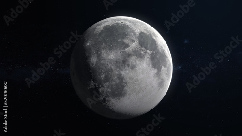 3D Render Earth World Moon Planet On Galaxy Space 3D illustration Background