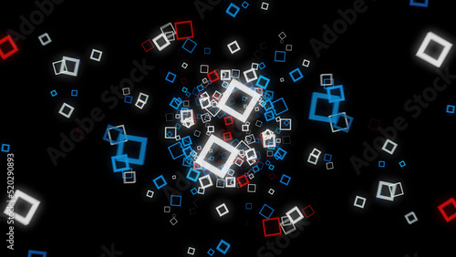 Tableau sur toile Futuristic background of cubic on black background