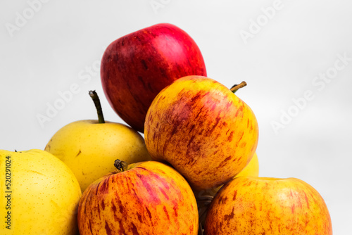 apple and pear, background, copy space
