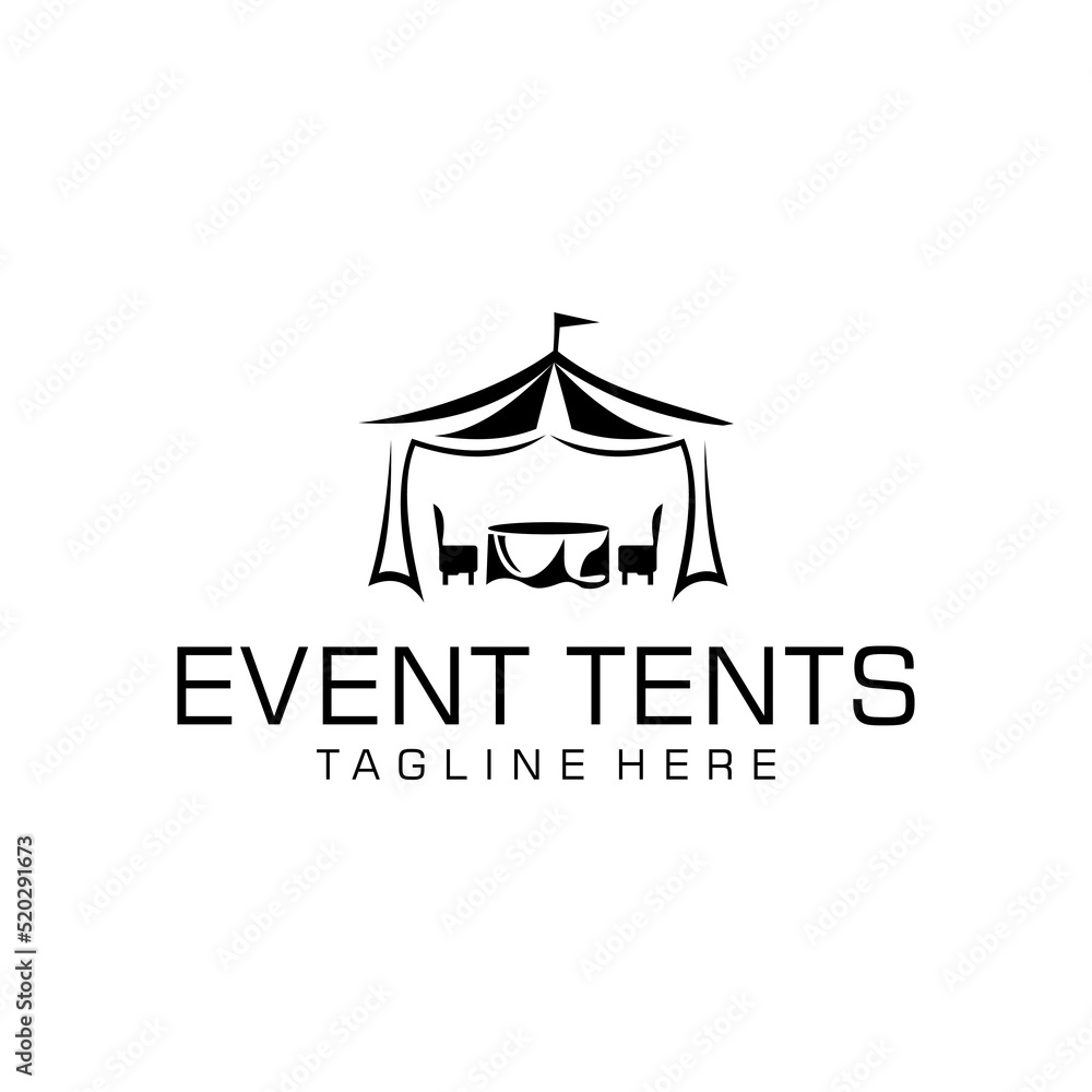 event tents logo design creative idea vector design inspiration Stock  Vector | Adobe Stock