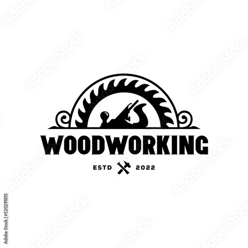 woodworking logo  design creative idea vector design inspiration