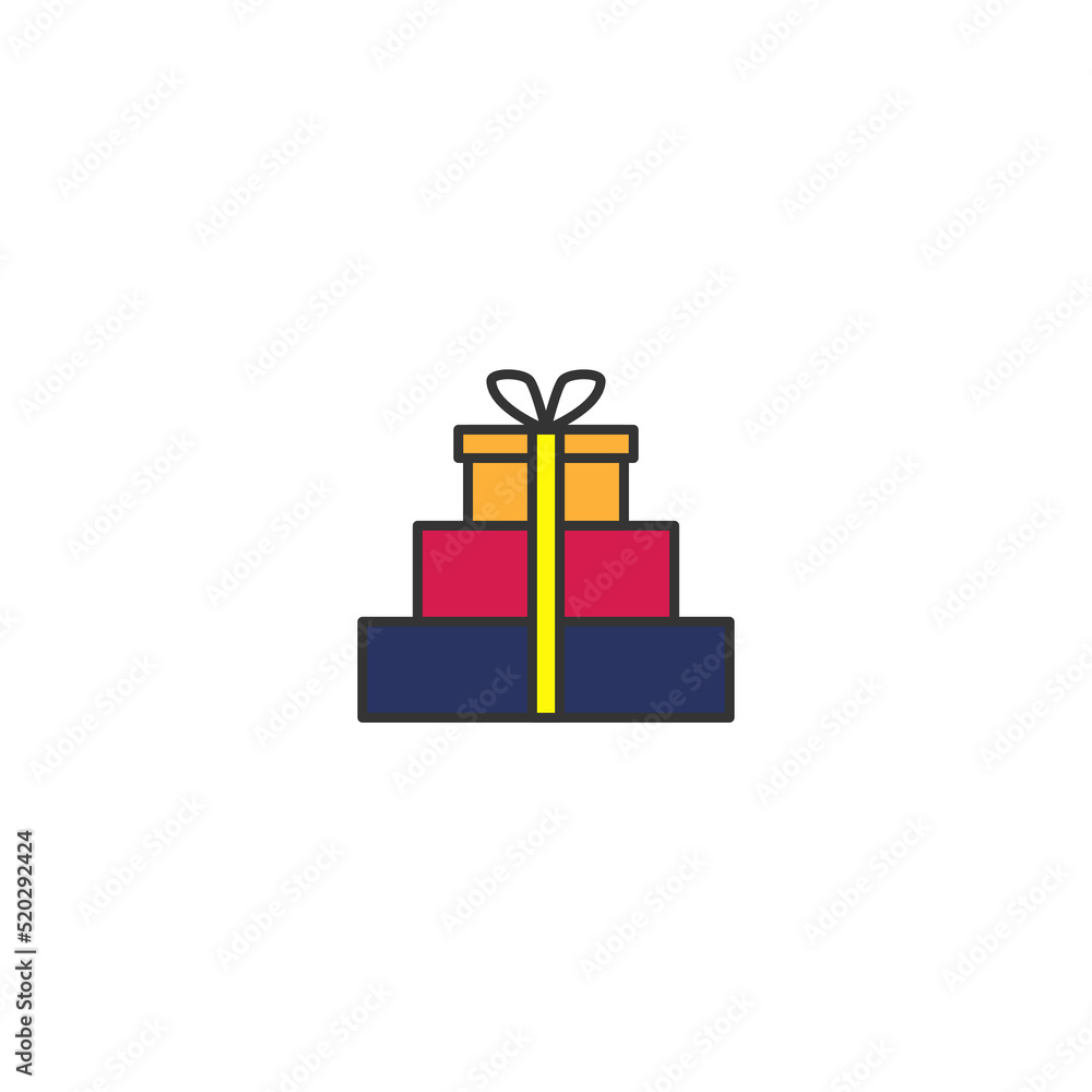 Pile of gifts vector icon on white background Pile of gifts vector icon on white background