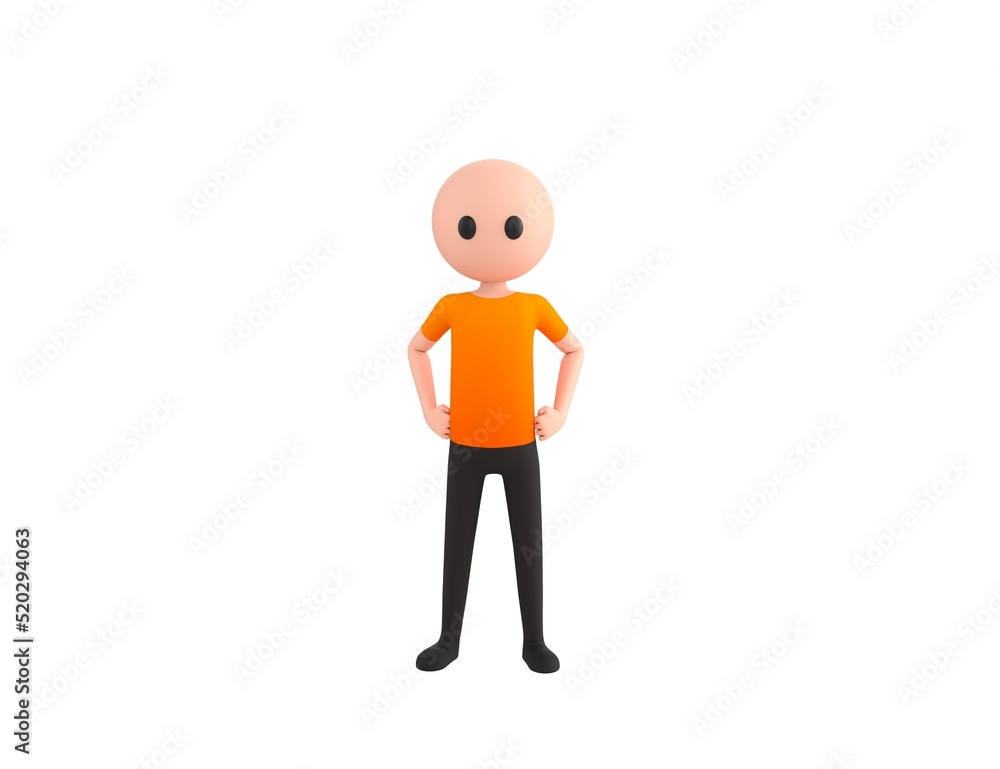 Simple Male character with hands on hip in 3d rendering. Simple Male character with hands on hip in 3d rendering.