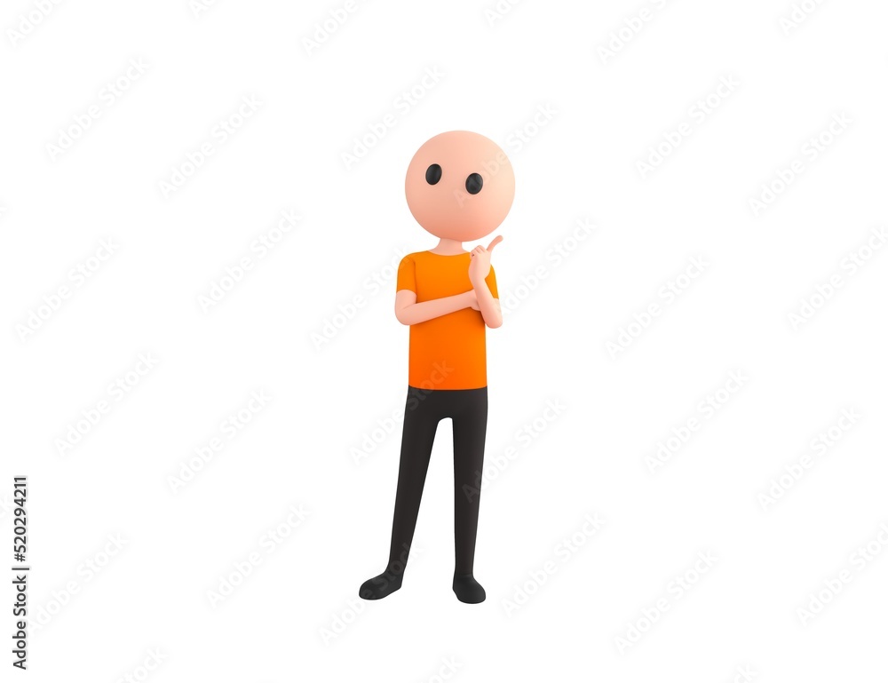 Simple Male character thinking in 3d rendering. Simple Male character thinking in 3d rendering.