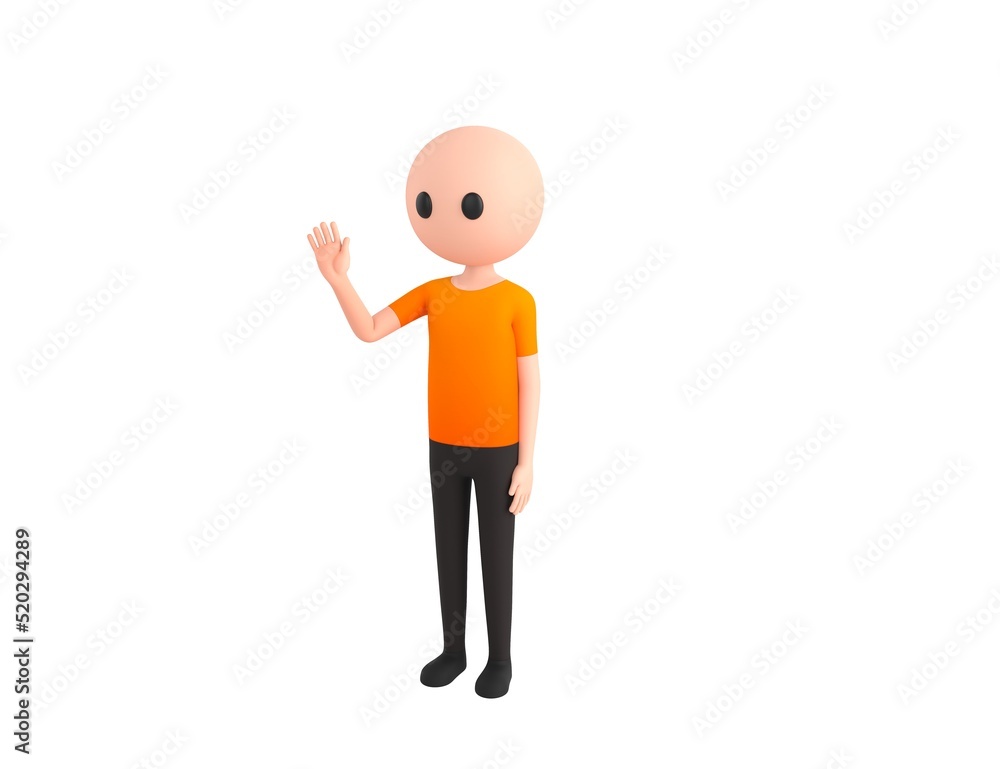 Simple Male character saying hi in 3d rendering. Simple Male character saying hi in 3d rendering.