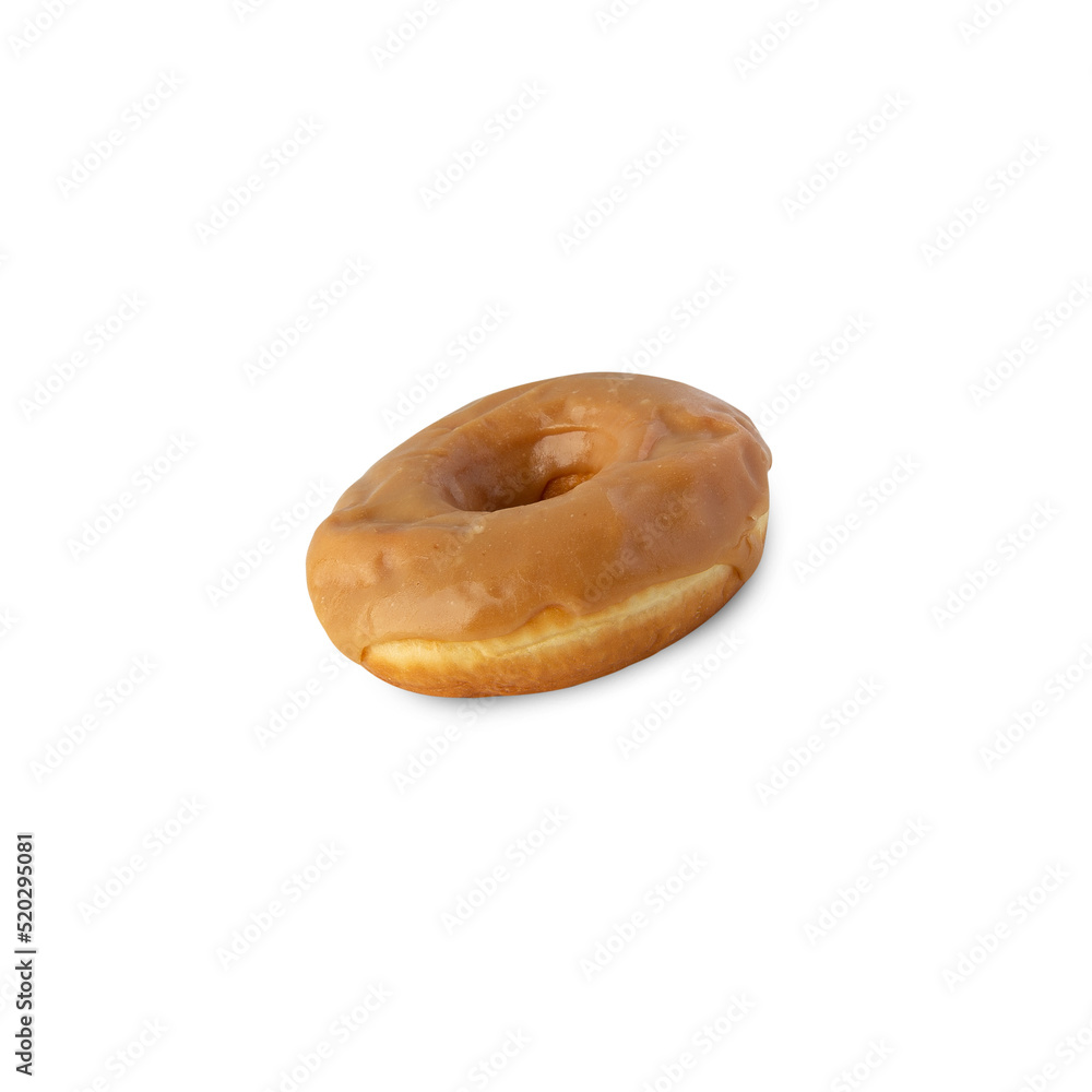 Maple dip donut isolated on white background with clipping path.