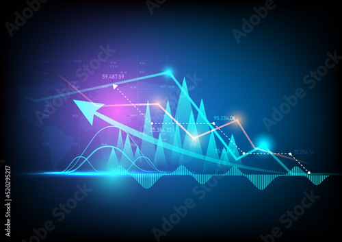 stock market graph background and financial figures
