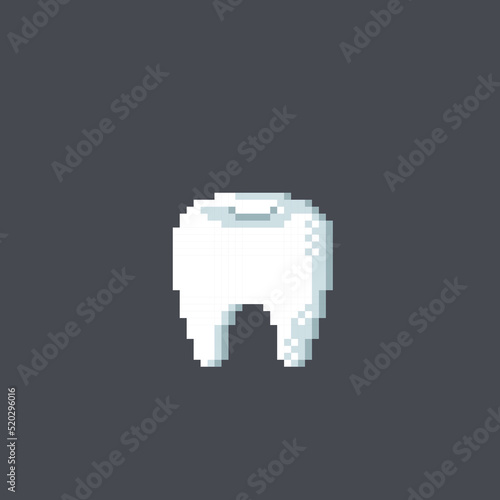 white single teeth in pixel art style