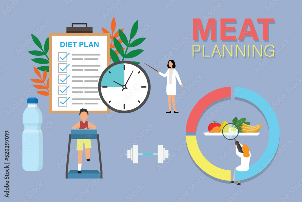 Healthy diet and exercise plan to loose weight 2d flat vector illustration design
Healthy diet and exercise plan to loose weight 2d flat vector illustration design