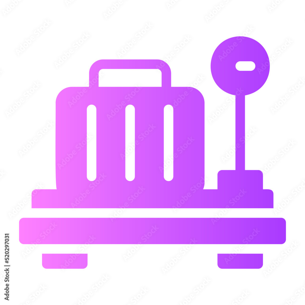 luggage scale gradient icon