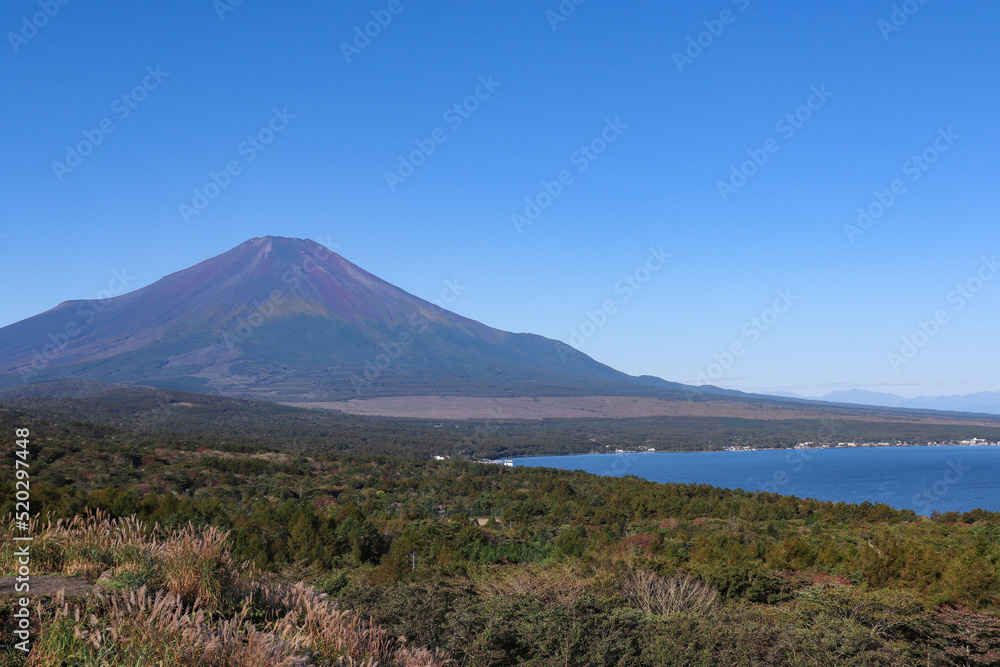 山中湖と富士山（静岡県山中湖村）