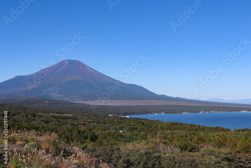 山中湖と富士山（静岡県山中湖村）