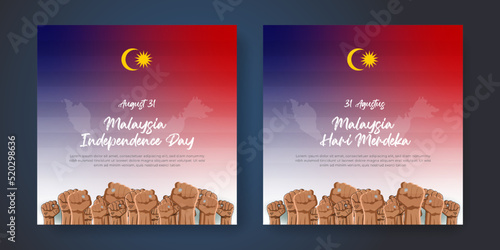 Malaysia hari merdeka independence day August 31 social media post template