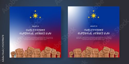 Philippines heroes day social media post design template