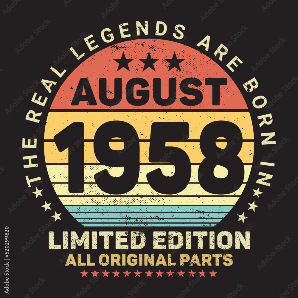 The Real Legends Are Born In August 1957, Birthday gifts for women or men, Vintage birthday shirts for wives or husbands, anniversary T-shirts for sisters or brother