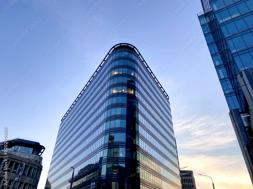 Fototapeta premium Moscow-City district, glass skyscrapers, business center of Moscow, summer evening Russia