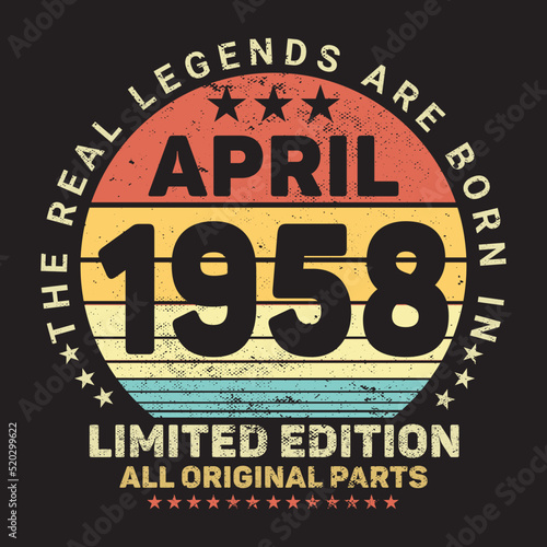 The Real Legends Are Born In April 1957, Birthday gifts for women or men, Vintage birthday shirts for wives or husbands, anniversary T-shirts for sisters or brother