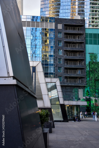 Moscow-City district, glass skyscrapers, business center of Moscow, summer evening Russia