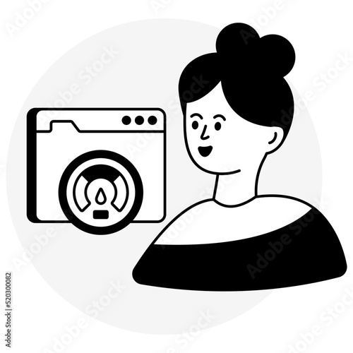 Web speed test icon, editable vector