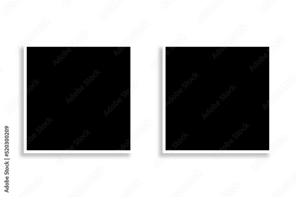2 Square photo frames in black & white color with clean borders & a