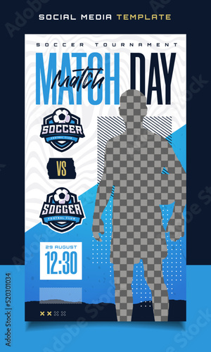 Soccer sports match day banner flyer for social media story or post