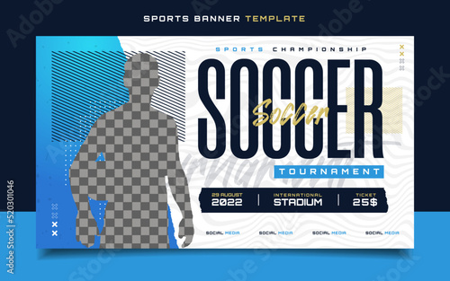Soccer sports tournament banner flyer for social media post
