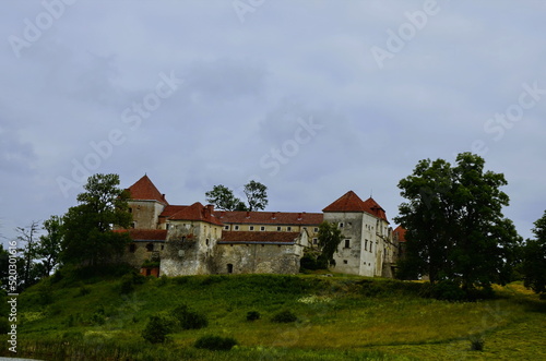 View to ancient castle in Svirzh, Ukraine .