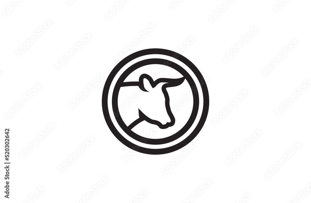 Bull head logo design vector template. Animal head symbol icon illustration. Bull head logo design vector template. Animal head symbol icon illustration.