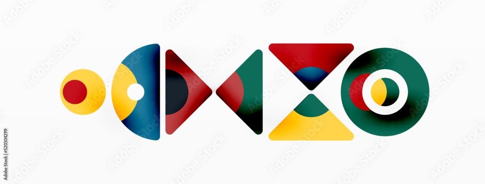 Creative geometric wallpaper. Minimal abstract background. Triangles and circles composition vector illustration for wallpaper banner background or landing page Creative geometric wallpaper. Minimal abstract background. Triangles and circles composition vector illustration for wallpaper banner background or landing page