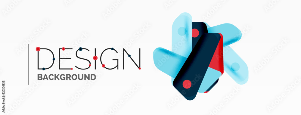 Naklejka premium Creative geometric wallpaper. Minimal abstract background. Color bright overlapping lines composition vector illustration for wallpaper banner background or landing page