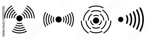 radiation hazard symbol set, radiation icon, warning, dangerous