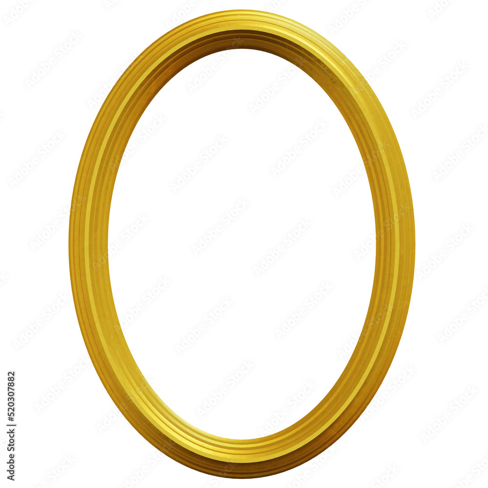 Elliptical Gold Frame 3D Render Illustration Elliptical Gold Frame 3D Render Illustration