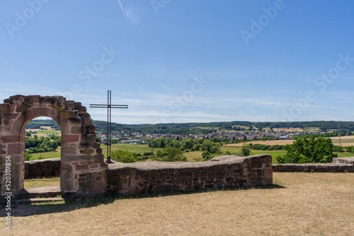 Castle ruin Wartenberg in the near of the german city called Bad Salzschlirf photo