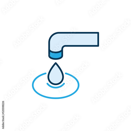 Faucet with Water Drop vector modern icon