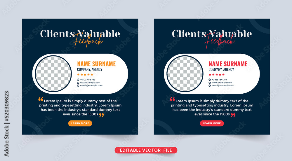 Customer feedback testimonial with star rating section. Customer service feedback layout with yellow and red text on dark background. Client testimonials and review feedback template vector. Customer feedback testimonial with star rating section. Customer service feedback layout with yellow and red text on dark background. Client testimonials and review feedback template vector.