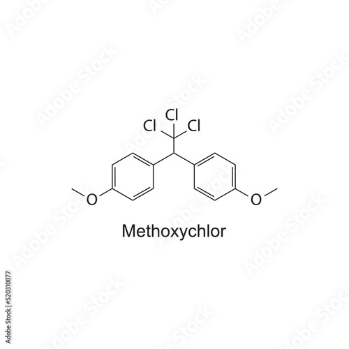 Methoxychlor pesticide chemical structure on white background.