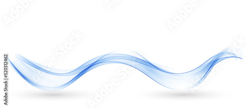 Blue transparent wave on white background.Abstract vector wave background.