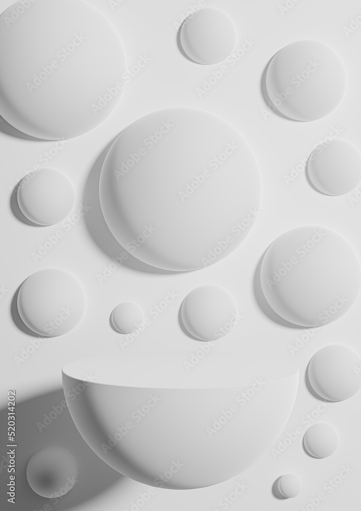 White, light gray, black and white 3d Illustration simple minimal product display background side view abstract colorful bubbles or spheres podium stand for product photography or wallpaper White, light gray, black and white 3d Illustration simple minimal product display background side view abstract colorful bubbles or spheres podium stand for product photography or wallpaper
