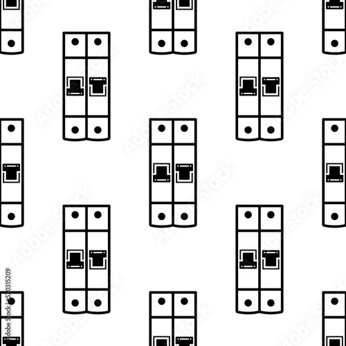 Circuit Breaker Icon Seamless Pattern, Overload, Short Circuit Protector Switch