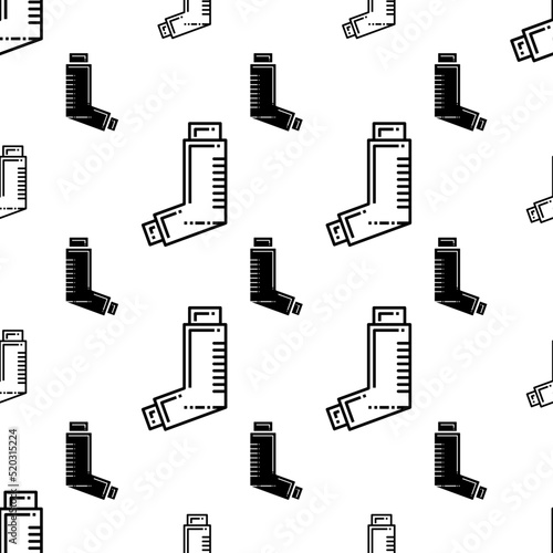 Inhaler Icon Seamless Pattern, Allergy Spray, Puffer, Pump Icon, Medication Device Used To Pump Into The Body Via The Lungs