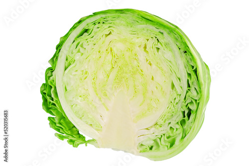 Head of young cabbage, isolated on white background, full depth of field. File contains clipping path. © alexshyripa