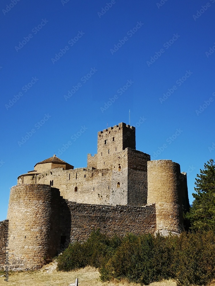 ruins of the medieval castle of Loarre in Huesca Spain
