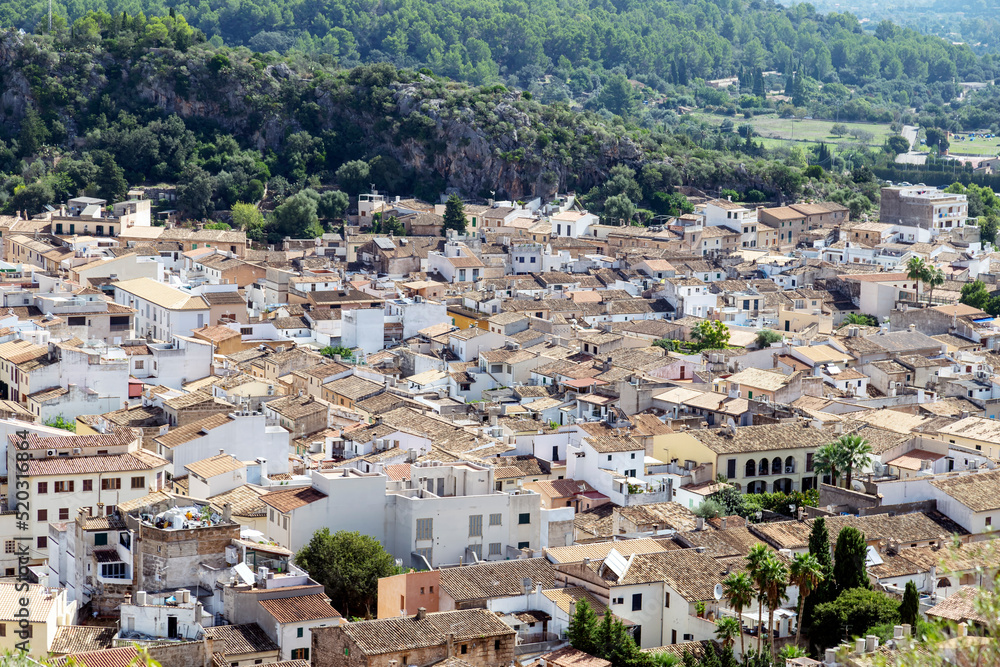 View on the city of Pollença on the island of Mallorca (Spain)