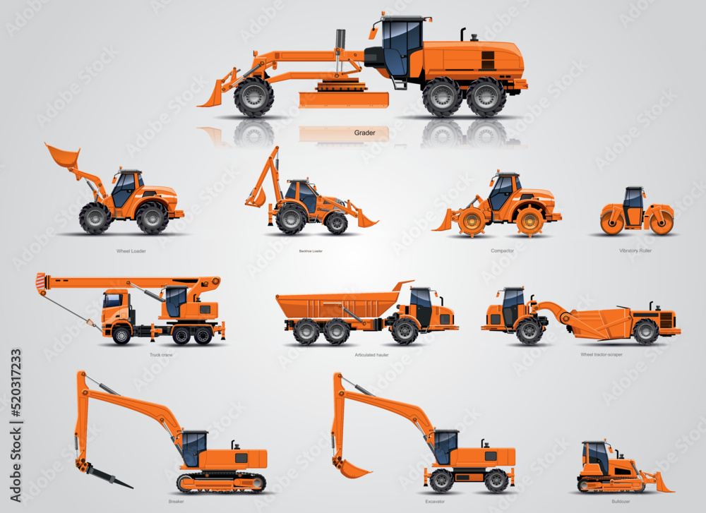 The road construction machine big collection. The Road construction equipment. The big set of road construction works. The road construction machine big collection. The Road construction equipment. The big set of road construction works.